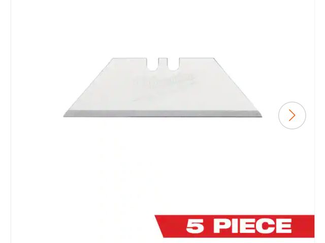 Lot 96-188749 - Milwaukee General Purpose Utility Blades (5-Pack) New