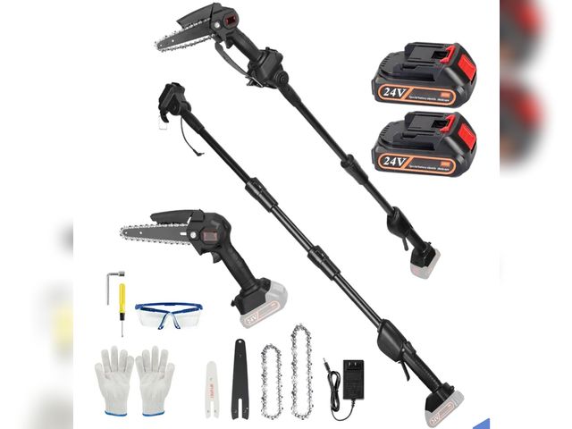 Lot 96-164215 - 2-in-1 Cordless Pole Saw &amp; Mini Chainsaw, Battery Powered 5.1lb Lightweight Multi-Angle &amp; 13...