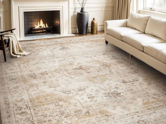 Lot 96-172057 - AMOAMI-Area Rug 8FT X 10FT Rugs for Living Room-Vintage Soft Beige Rugs for Bedroom-Non Slip Carpet-...