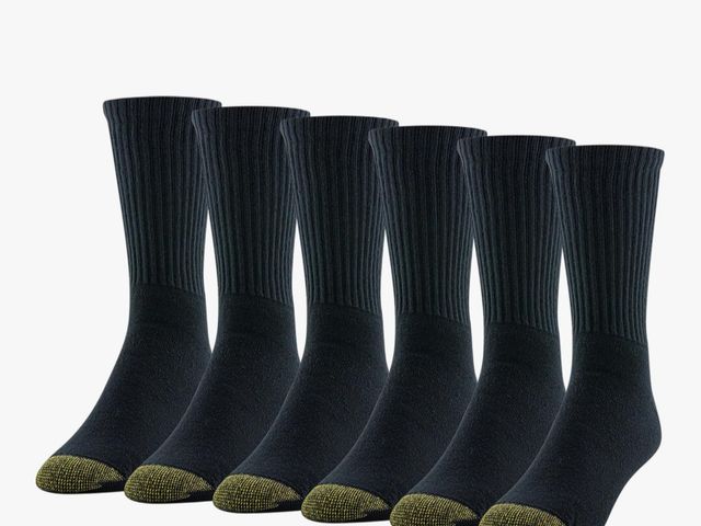 Lot 96-179030 - GOLDTOE Men's Cotton Blend Athletic Crew Socks, 5 Pairs included . new.