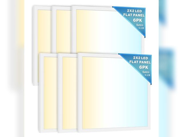 Lot 96-170911 - Sunco 6 Pack 2x2 LED Flat Panel Lights for Drop Ceiling, Troffer Replacement Light Fixture, 5200 LM,...