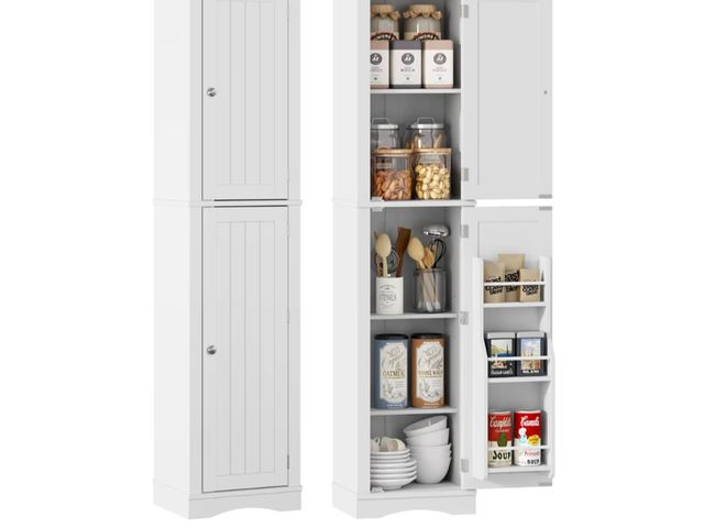 Lot 96-176164 - Function Home Tall Bathroom Storage Cabinet, 64" Slim Kitchen Pantry with Door Storage, Narrow Wood ...