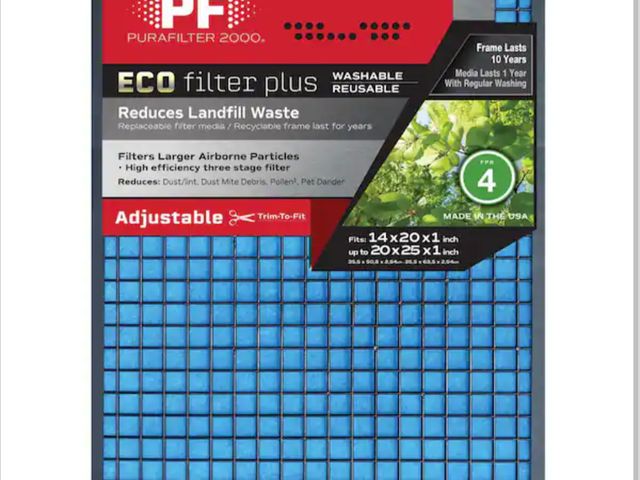Lot 96-183053 - Pack of 9 PF Purafilter 2000 14 in. x 20 in. x 1 in. to 20 in. x 25 in. x 1 Adjustable ECO Washable ...