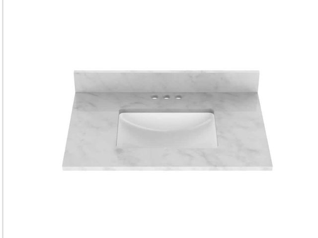 Lot 96-169096 - Home Decorators Collection
31 in. W x 22 in. D Marble Vanity Top in Carrara White Brouille with Whit...