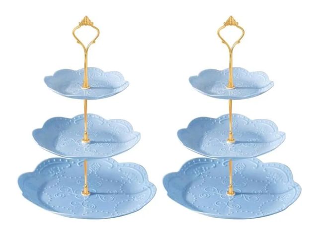 Lot 96-171158 - 3 Tier Plastic Cupcake Stand Dessert Cupcake Stand Cakes Fruit Candy Display Tower for Wedding, Birt...