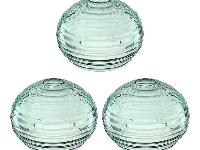 Lot 96-186640 - 3 Pack Clear Green Glass Shade Replacement,Ceiling Fan Light Covers Glass Drum Lampshades for Chande...
