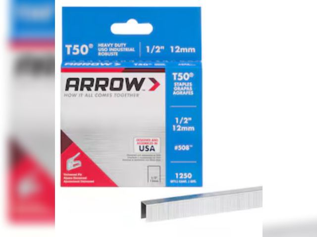Lot 96-163431 - Arrow 1/2-in Leg x 3/8-in 20 -Gauge Heavy-duty staples 1250 -Per Box

New