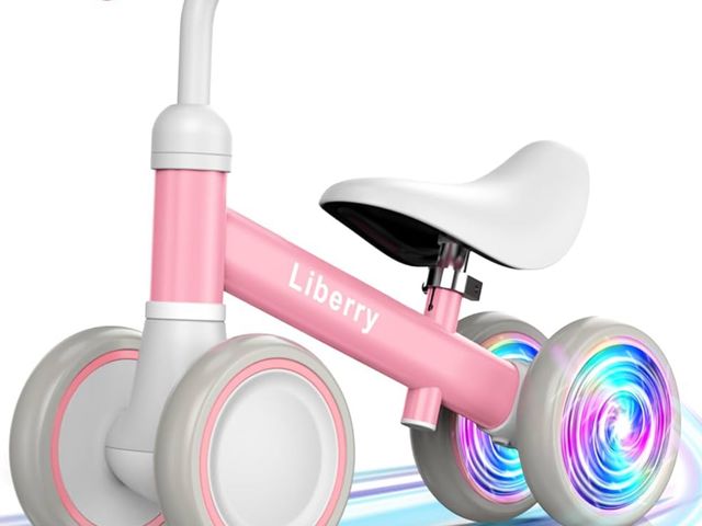 Lot 96-170071 - Liberry Light Up Baby Balance Bike 1 2 Years, Ride Toys with Adustable Seat for Girls, First Birthda...