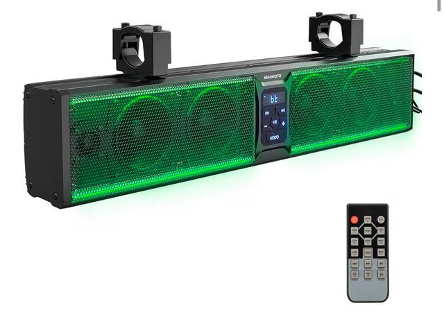 Lot 96-180362 - KEMIMOTO 6-Speaker Metal UTV Sound Bar, 25-inch IP65 Waterproof Golf Cart Sound Bar, ATV Speaker Blu...