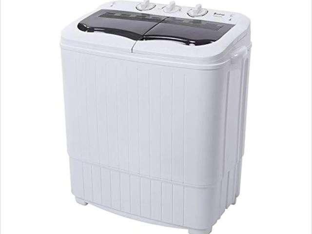 Lot 96-172986 - Portable Compact Twin Tub Washing Machine Capacity 14.3lbs 1300rpm/mins Semi-automatic Washer Laundr...