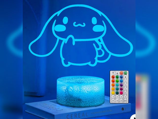 Lot 96-193643 - KIEAL 16 Colors Cartoon Night Light, Anime Charater Change Decor Lamp with Remote, Dim, Timer,Fans K...