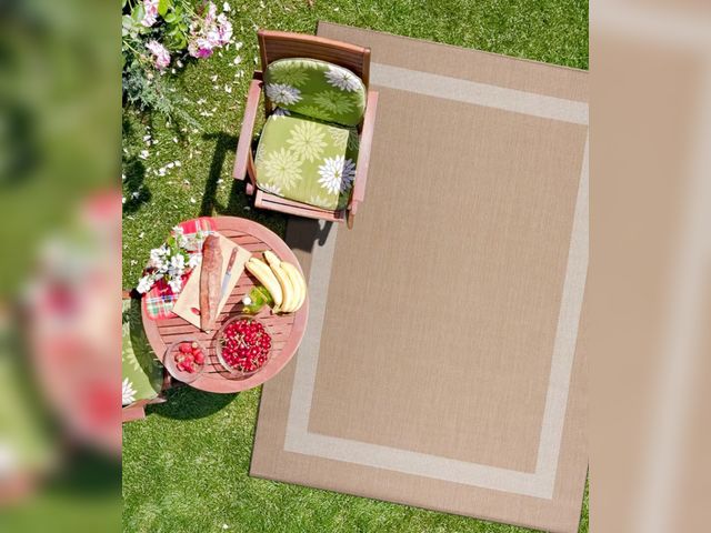 Lot 96-176309 - CAMILSON Outdoor Rug 5x7, Modern Outside Rugs for Patios Porches Waterproof Durable Washable Non-She...