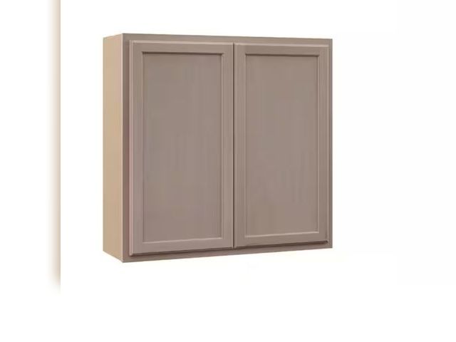 Lot 96-171694 - 36 in. W x 12 in. D x 36 in. H Wall Kitchen Cabinet in Unfinished with Recessed Panel

may vary slig...