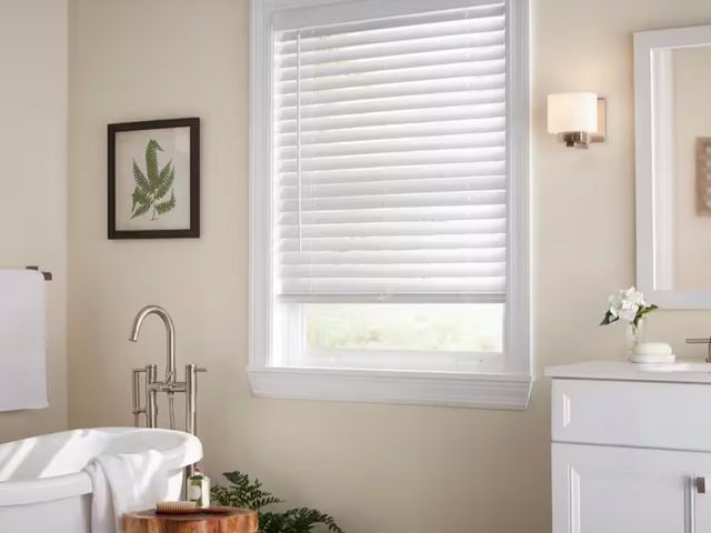 Lot 96-163282 - Home Decorators Collection
White Cordless 2 in. Faux Wood Blind - 34.25 in. W x 48 in. L (Actual Siz...