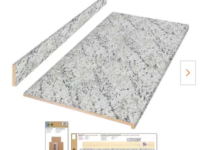 Lot 96-191627 - 8 ft. StraightLaminate
Countertop All-Inclusive Kit in
Textured White Ice Granite with Eased Edge an...