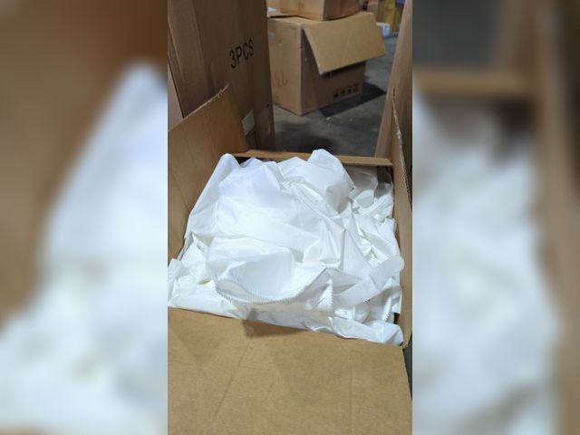 Lot 96-211556 - 3 Pc White Cloth Cover With Zipper, Possibly Waterproof. Exact size and model unknown.