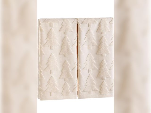 Lot 96-189488 - Quera 2 Pack Christmas Hand Towels Christmas Tree Beige Bathroom Decorative Towels Set for Drying, C...