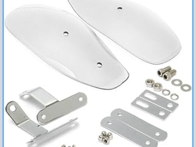 Lot 96-191141 - MZS Motorcycle Handguards, Hand Guards Wind Cold Handlebar Protector Deflectors Universal 8mm 10mm C...