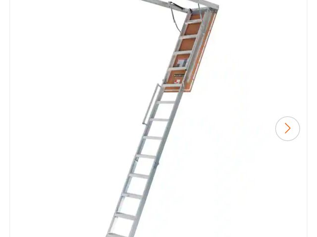 Lot 96-145379 - Louisville Ladder Energy Efficient 10 ft.- 12 ft., 22.5 in. x 63 in. Insulated Aluminum Attic Ladder...