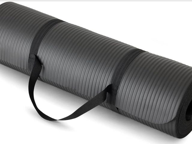 Lot 96-173865 - Amazon Basics 1/2 Inch Extra Thick Exercise Yoga Mat with Carrying Strap, Cushioned Support, for Fit...