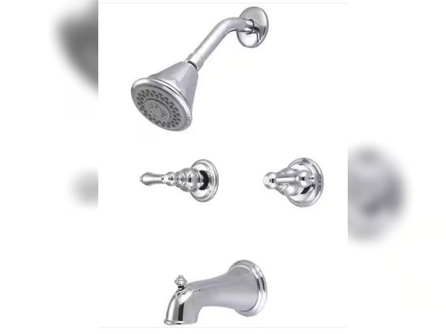 Lot 96-224821 - Central Brass
8997-B1 Double Handle 4-Spray Tub and Shower Faucet 1.75 GPM in. Chrome Valve Included...