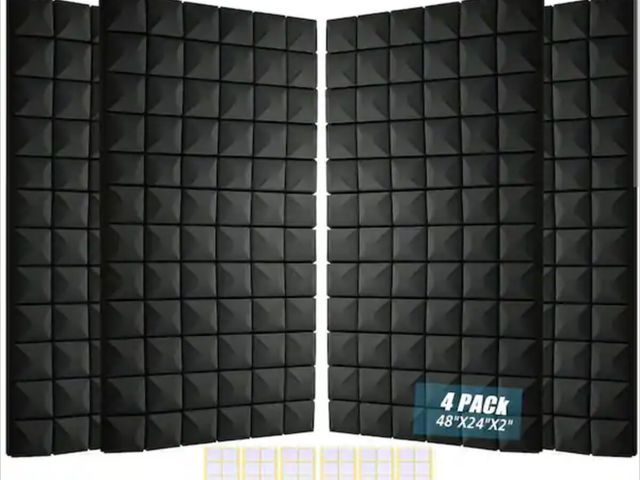 Lot 96-194117 - Laybus
4 Packs 48 in. x 24in. x 2in. High Density Acoustic Foam Panels, Soundproof Foam Wall Panels ...