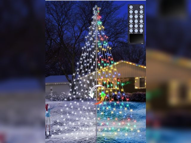 Lot 96-190665 - Lomotech Color Changing Christmas Tree Lights - 16Ft 664 LED with 10.5" Topper, Remote Controll Wate...