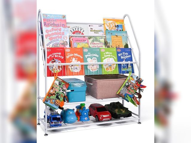 Lot 96-188590 - Kids Bookshelf, 5 Tier Metal Bookcase and Toy Storage, for Kids Room and Bedroom Living Room (Medium...