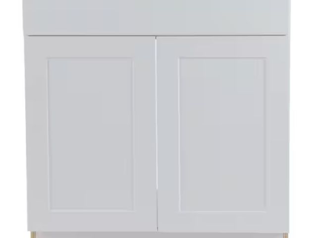 Lot 96-156966 - Cambridge White Shaker Sink Base Cabinet (30 in. W x 24 in. D x 34.5 in. H) may vary from stock phot...