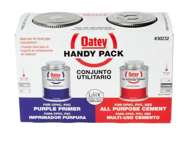 Lot 96-165158 - Oatey
8 oz. Purple CPVC and PVC Primer and Medium Milky All-Purpose ABS, CPVC, PVC Cement Combo Pack...