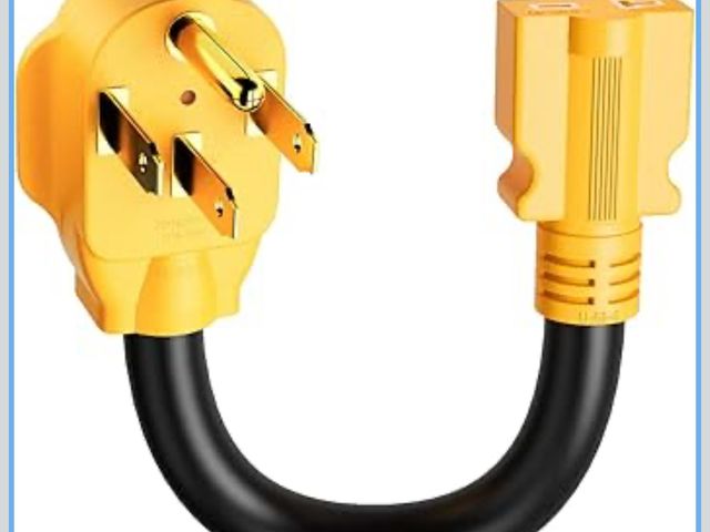 Lot 96-191347 - MECMO NEMA 14-50P to 6-20R EV Charger Adapter, 50 AMP 4-Prong 250V to 20 AMP 250V 6-20/15R T Blade f...