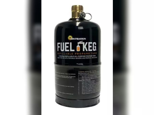 Lot 96-182548 - Mr. Heater Fuel Keg - 16 oz. Refillable Propane Tank

Appears unused