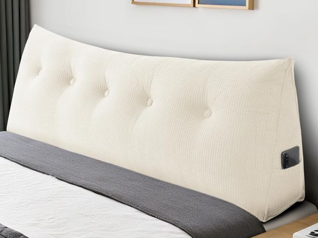 Lot 96-170397 - Appears to be Soft Headboard Pillow Queen Size, Wall Backrest Wedge Pillow Headboard Queen, Reading ...