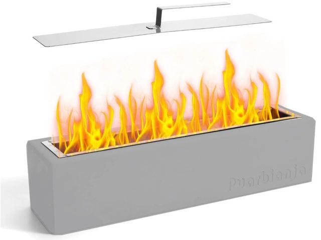 Lot 96-176104 - Tabletop Fire Pit - Stylish Concrete Table Fire Pit for Indoor &amp; Outdoor Use - Best Table Top Fi...