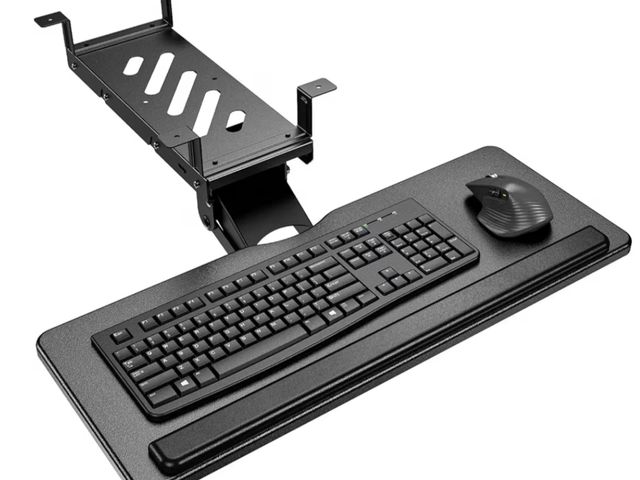 Lot 96-188227 - HUANUO Keyboard Tray Under Desk, Adjustable Ergonomic Keyboard &amp; Mouse Tray, Flat Bottom Or Cros...