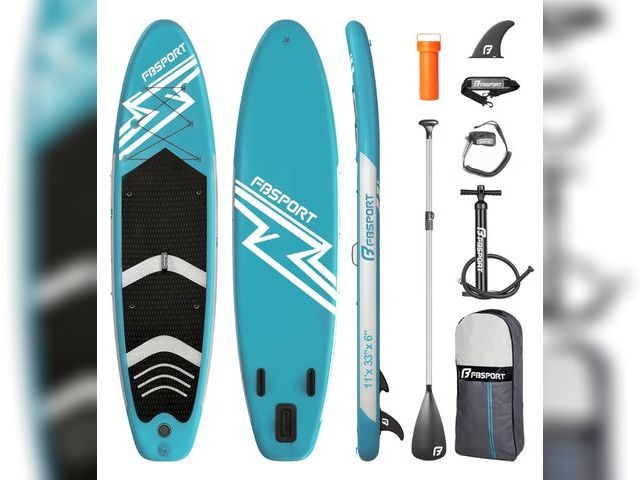 Lot 96-179598 - FBSPORT 11' Premium Stand Up Paddle Board, Yoga Board with Durable SUP Accessories &amp; Carry Bag |...