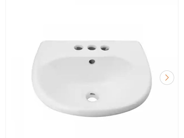 Lot 96-160571 - Ondine 16 in. Wall Mounted Bathroom Sink in White with Overflow new MSRP $159