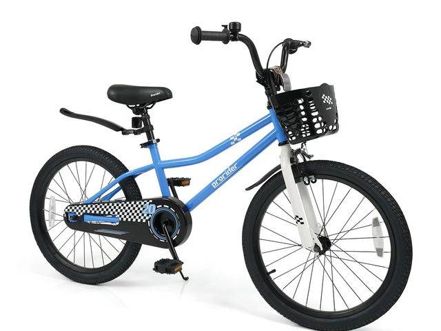 Lot 96-192278 - 20 Inch Kids Bike Adjustable with Kickstand and Storage Basket for Aged 8+ Years, Navy MSRP $149.99 ...