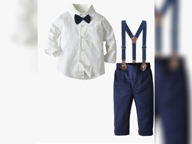Lot 96-166245 - SANGTREE Baby Boy Gentleman Long Sleeves Suit Sets with Pocket, Size 3-4 

New