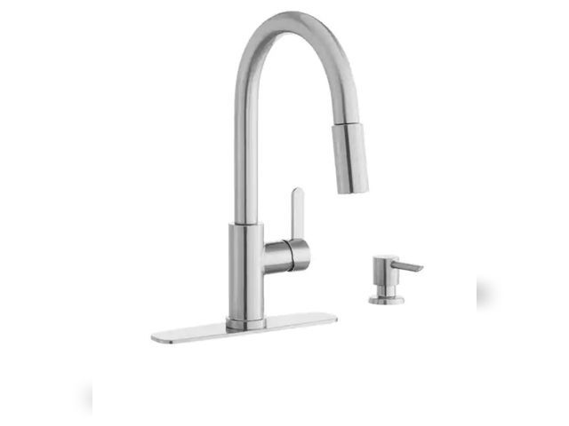 Lot 96-211971 - Glacier Bay Paulina Single-Handle Pull-Down Sprayer Kitchen Faucet with TurboSpray, FastMount, Soap ...