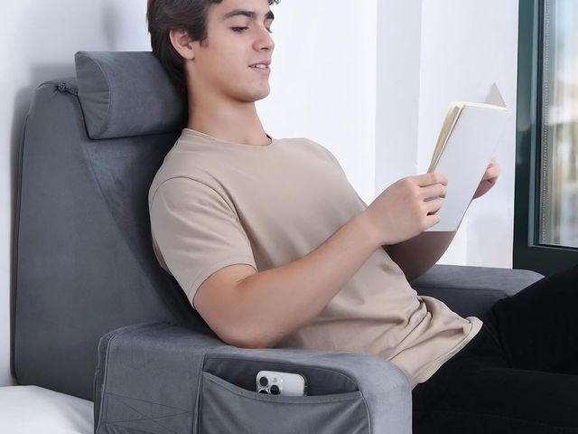 Lot 96-180536 - ENITYA Reading Pillow with Arms for Bed Support, 21" Large Back Support Pillow for Sitting up, Wedge...