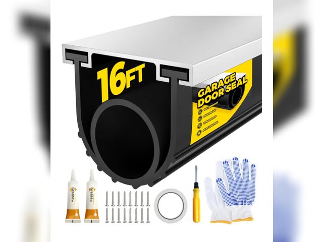 Lot 96-179173 - Holikme Garage Door Seal - Pre-drilled Aluminum Track Retainer Kit, Easy to Install, Durable U+O Rin...