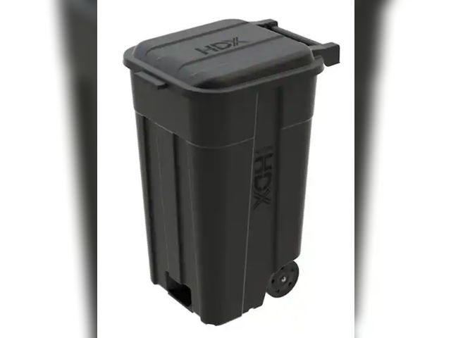 Lot 96-227596 - HDX
45 gal. Black Heavy Duty Outdoor Trash Can with Wheels and Attached Lid
New no lid