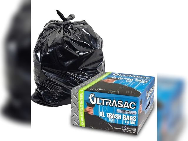 Lot 96-179471 - Ultrasac Heavy Duty 45 Gallon Trash Bags Huge 50 Count/w Ties) - 1.8 MIL - 38" x 45" - Large Black P...