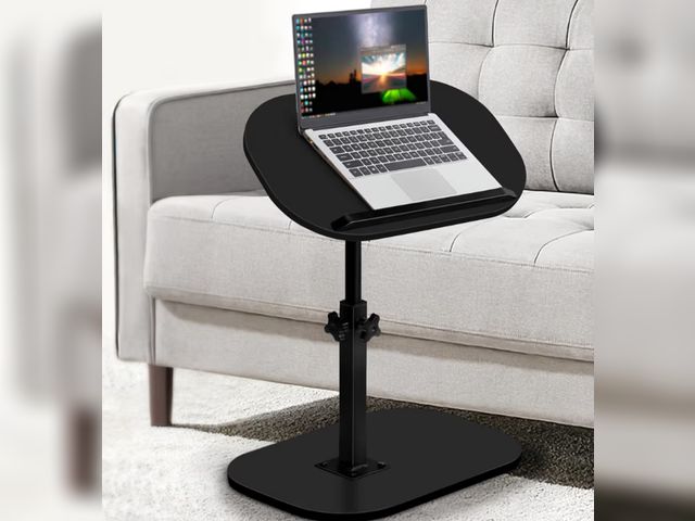 Lot 96-181020 - XWFKJGS C Shaped End Table Adjustable Height,360° Swivel Tv Tray,Living Room Side Table for Couch, S...