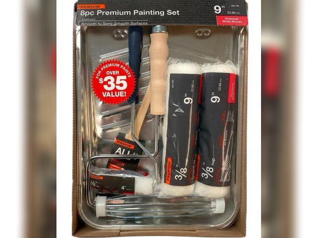 Lot 96-163617 - Metal Tray/Shed Resistant White Woven Paint Applicator Kit

New. Missing one roller