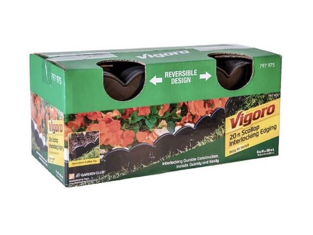 Lot 96-221843 - Vigorov6 in. x .25 in. x 6 in. Black Plastic Landscape Edging (40-6 in. Pieces/ 20 Linear ft.) Used