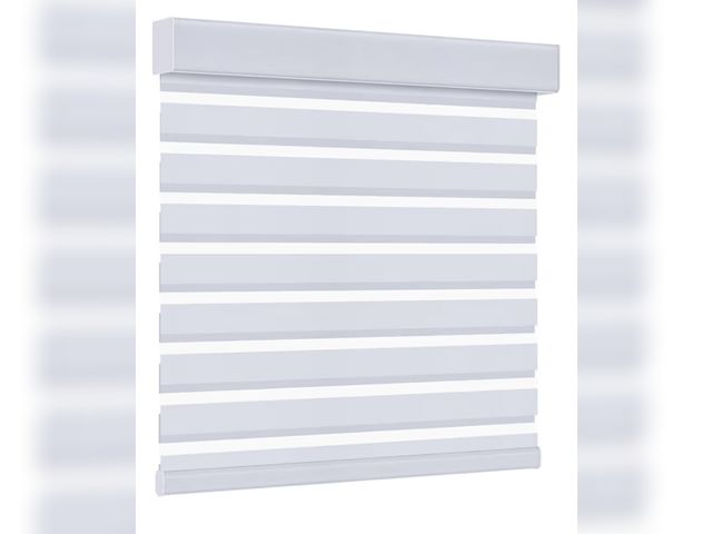 Lot 96-211435 - Allesin zen Cordless Zebra Blinds 46" W x 72" H White, Dual Layer Day and Night Shades, Room Darkeni...