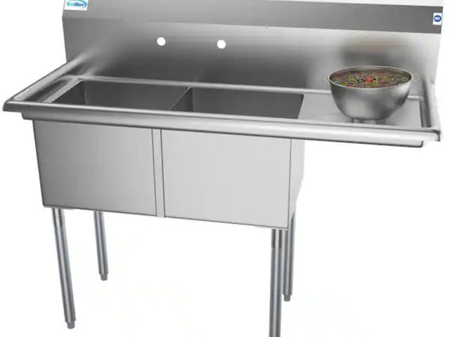 Lot 96-211433 - Koolmore
48 in. Freestanding Stainless Steel 2 Compartments Commercial Sink with Drainboard
New
Msrp...