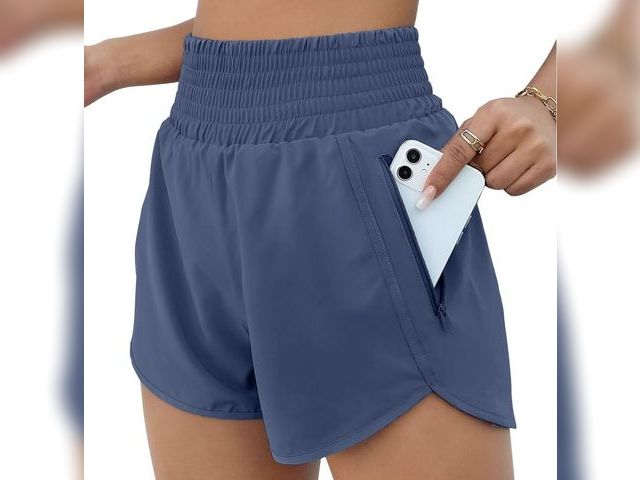 Lot 96-232667 - 2.5" Athletic Shorts for Women Comfy High Waisted Short with Pocket zipper pocket,dolphin hem,elasti...